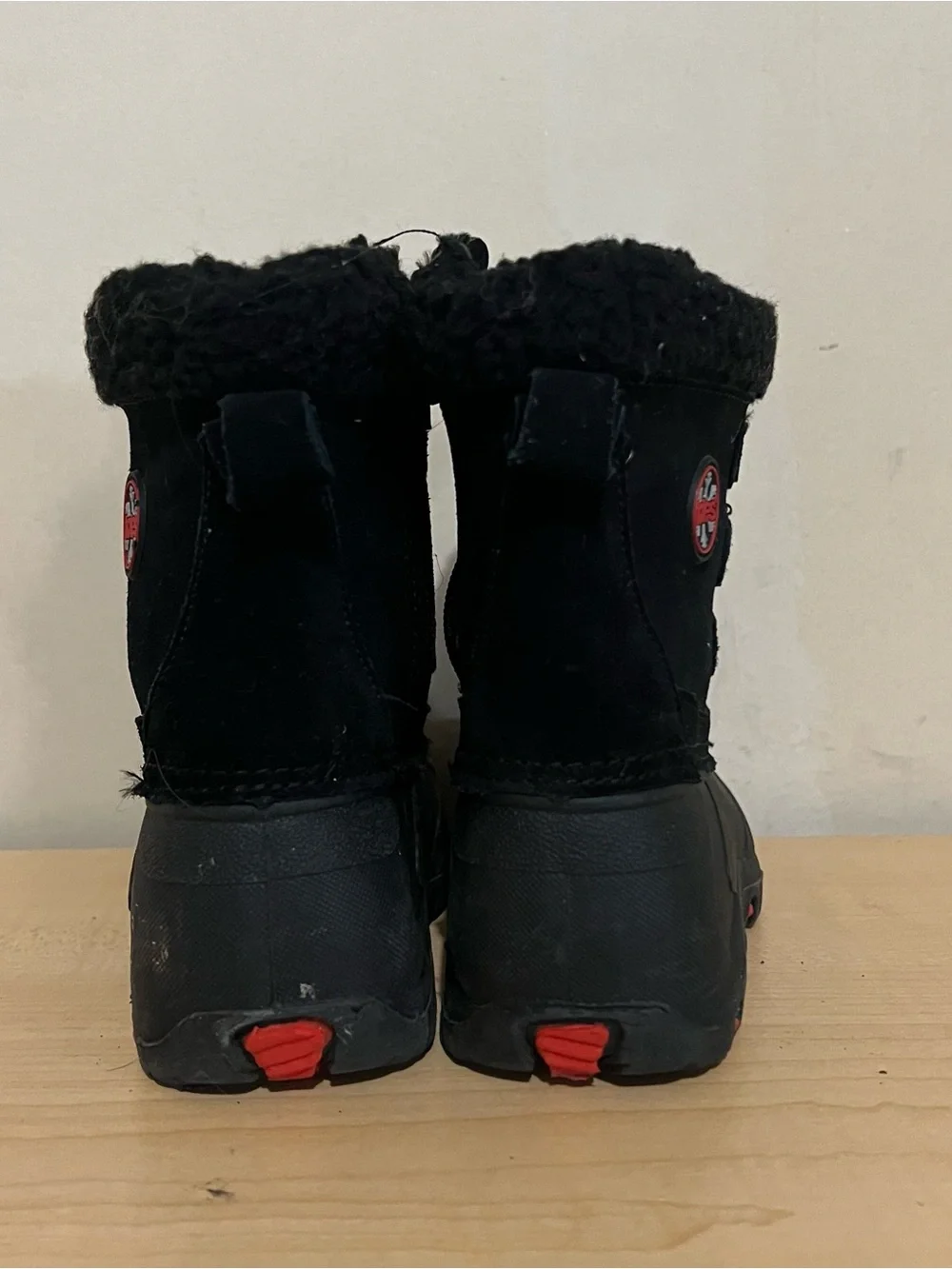 Totes Toddler Black Faux Fur Cuffed Winter Boots
